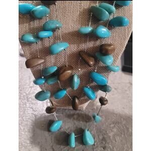 Faux Stone Three Strand Necklace